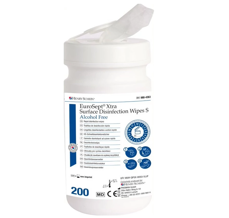 EuroSept Plus Wipes XL alkoholmentes Box 200db kendővel 220x200mm HS
