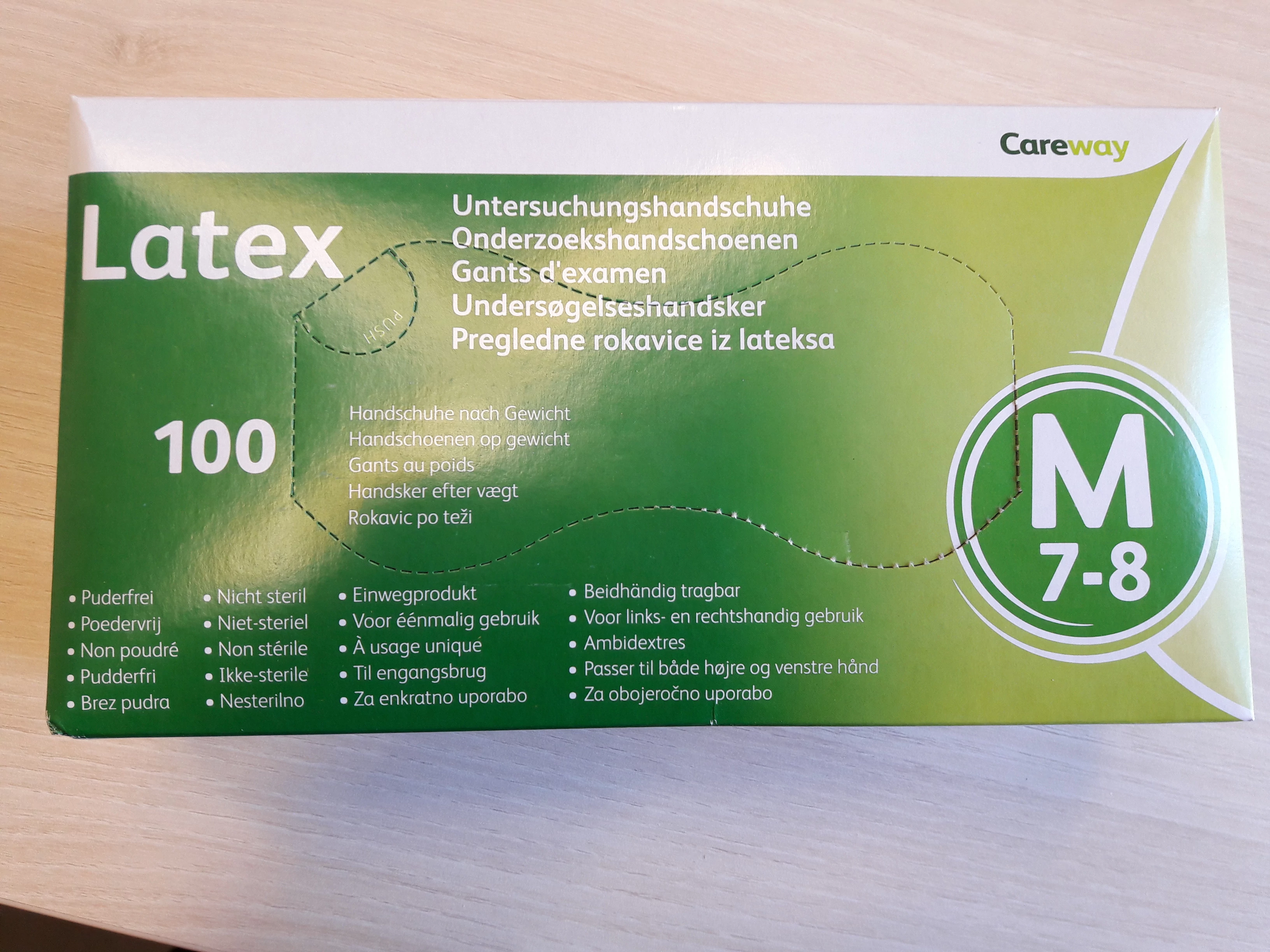 Kesztyű Latex púderm. L Careway 100db